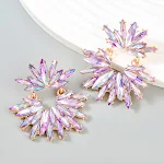 Brincos femininos de flor exagerada com diamantes, perfeitos para adicionar brilho e sofisticação a qualquer visual. — foto 5