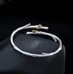 Branch de pássaro de fã de prata S925 Pulseira de prata Mulheres — foto 5