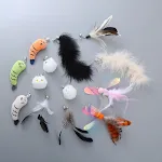 Cat Stick Telescopic Rod DIY Tool 2PCS Cat Toy Feather Replacement Head Bells Feather Freely Change Combinations Multi-t — photo 3