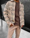 Men's Long Sleeve Plaid Shirt Jacket, a versatile and comfortable outerwear piece perfect for layering and everyday wear — photo 5