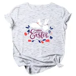 Camiseta feminina de manga curta de algodão de Páscoa — foto 12