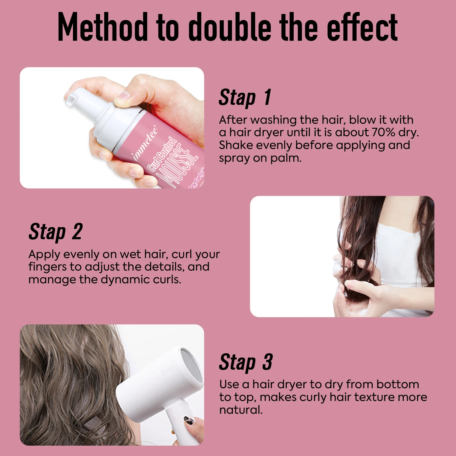 Mousse Modelador para Cabelos Cacheados Hidratante e Esculpidor com Elastina, para Cachos Definidos e Cuidados, Anti Frizz — foto 5