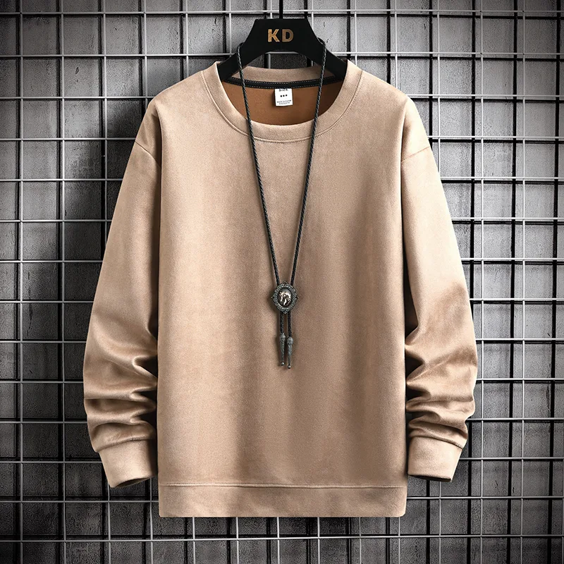 Suéter de camurça masculino Primavera e Outono Novo estilo americano. Conforto e elegância para o homem moderno. Ideal para looks casuais e sofisticados em climas amenos. — foto 4