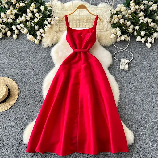 Title 6, French Waist-tight Temperament Puffy Wide-hem D...