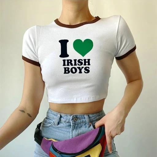 Title 11, Street Style hipster I Love IRISH BOYS kort sli...