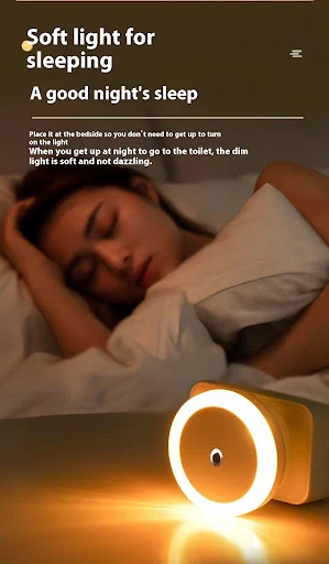 Title 21, American Standard Round LED Night Lamp with Sma...