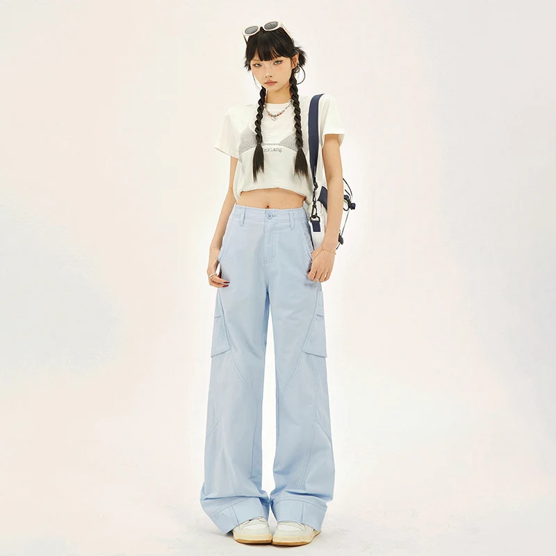 American Style Gorpcore Retro Loose Wide-leg Casual Pants for Women, comfy and perfect for casual wear and outdoor adven — photo 5