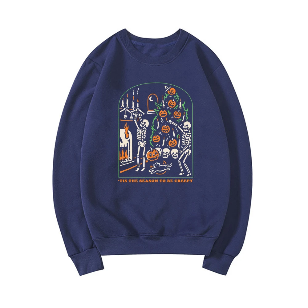 Korkunç Olma Zamanı Cadılar Bayramı Sweatshirtü Komik Ha Llo, Rahat ve Eğlenceli Cadılar Bayramı Kutlamaları için — Fotoğraf 8