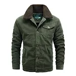 Jaqueta Masculina Acolchoada de Algodão Gola de Veludo Cotelê Casual Top Conforto e Estilo para o Dia a Dia Quente e Confortável — foto 4