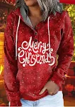 Maglione natalizio con cappuccio e tasca da donna, caldo e confortevole. Perfetto per celebrare il Natale con stile e protezione. — foto 7
