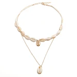Colar Multicamadas Estilo Criativo Praia Oceano Concha Tecida, acessório perfeito para looks praianos e estilosos, ideal como presente feminino. — foto 2