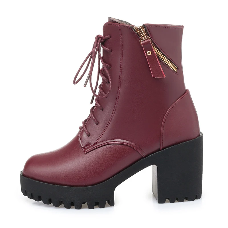 Title 5, Genuine Leather Fashion High Heel Thick Heel Ar...