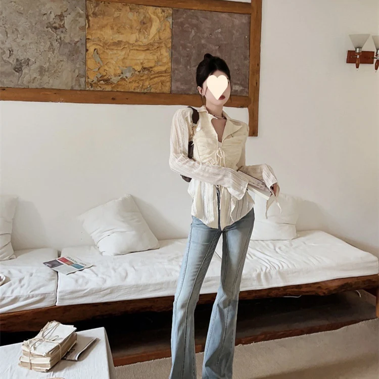 Title 6, Niche Slimming Versatile Long Sleeves Shirt Irr...