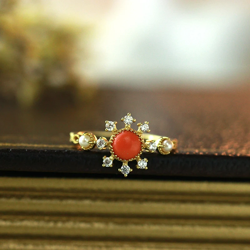 Anel feminino de resina com pérola natural vintage prata, adiciona charme e elegância ao seu visual, ideal para usar. — foto 4