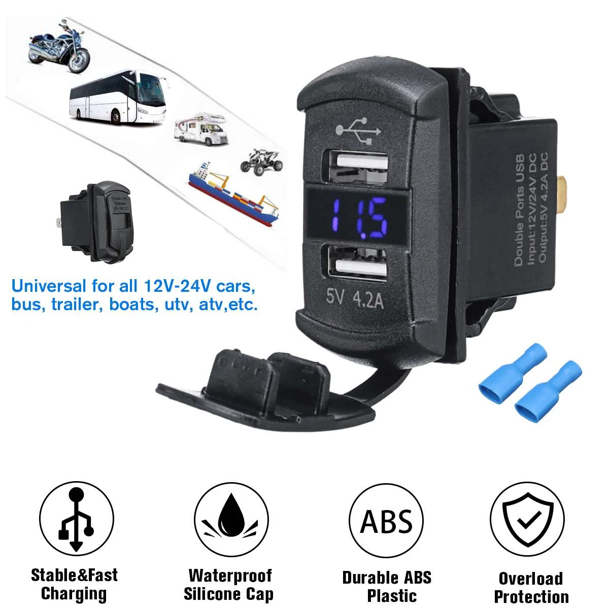 Title 4, Caricatore USB doppio per auto Ricarica rapida ...