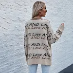 V-neck Letter Loose European And American Long-sleeved Knitted Cardigan - A comfortable and stylish addition to your war — photo 5