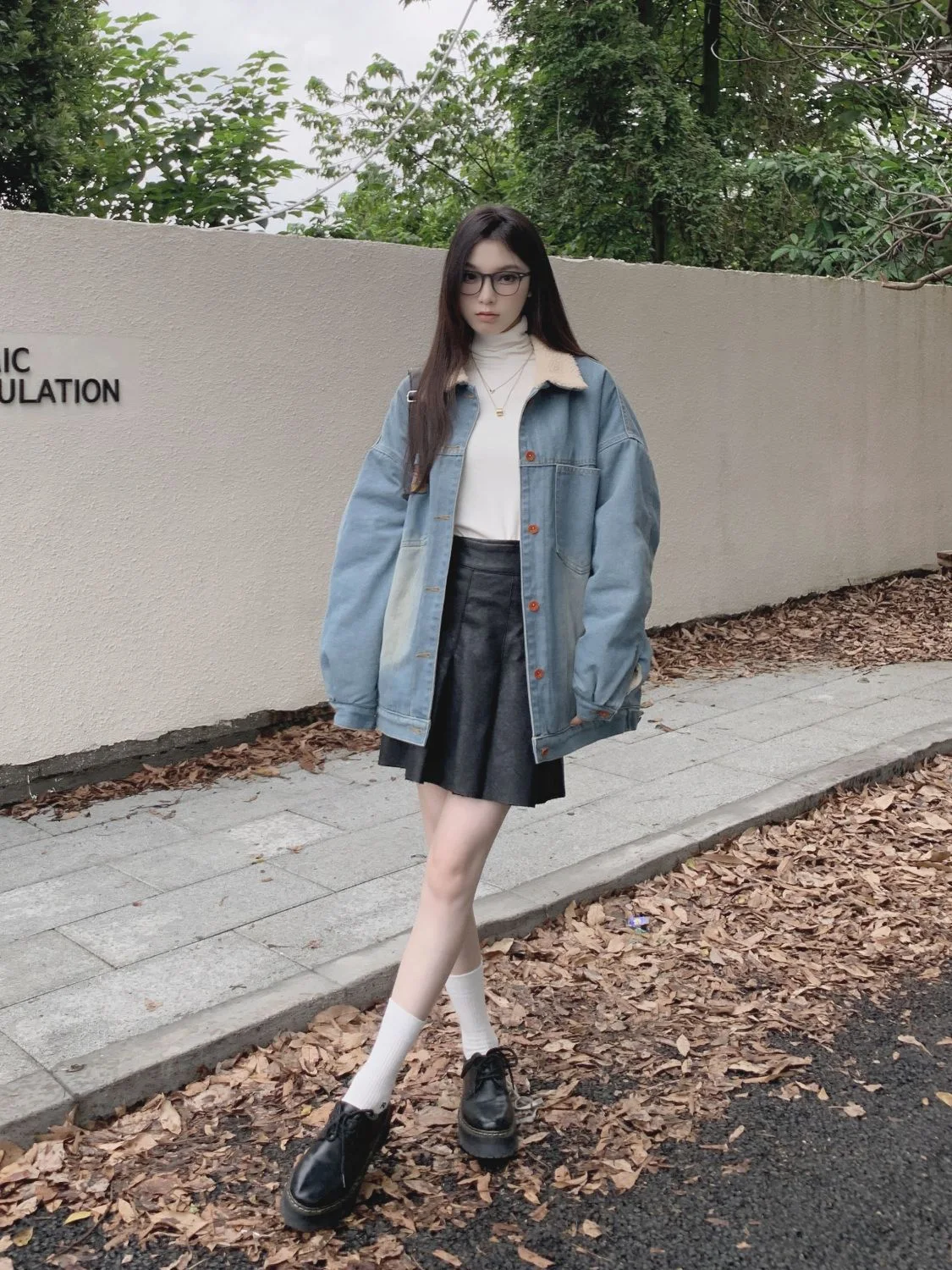 Title 9, Retro Hong Kong Style Color Block Denim Coat fo...