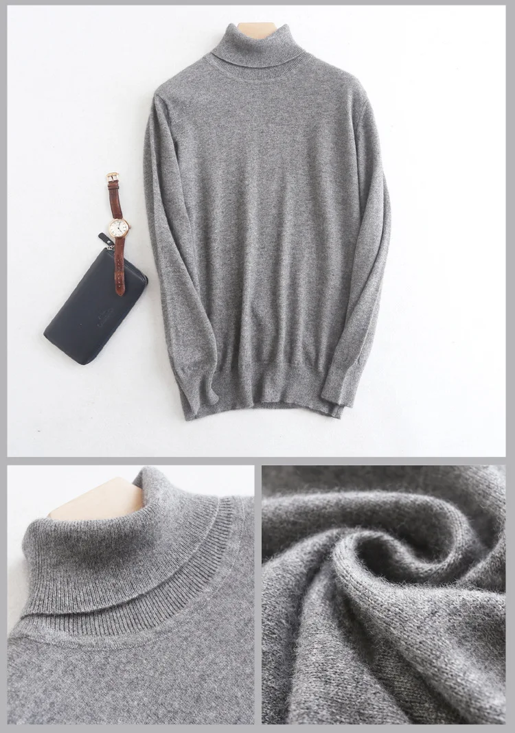 Title 10, Mens Turtleneck Sweater Pullover Solid Warm Wo...