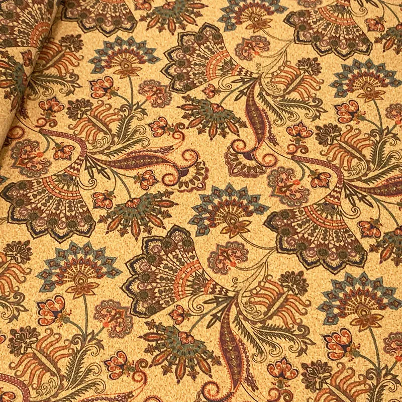 Portuguese Natural Cork Leather Floral Carpet Cushion Tablecloth, stylish home decor, durable and sustainable, with flor — photo 4