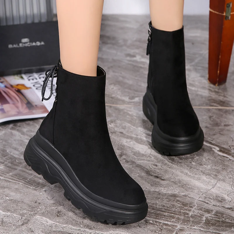Title 6, Platform rear lace-up Martin boots for a bold s...