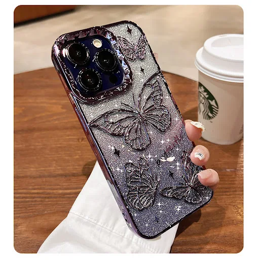 Title 3, New Butterfly Glitter Anti-fall Phone Case. Sty...