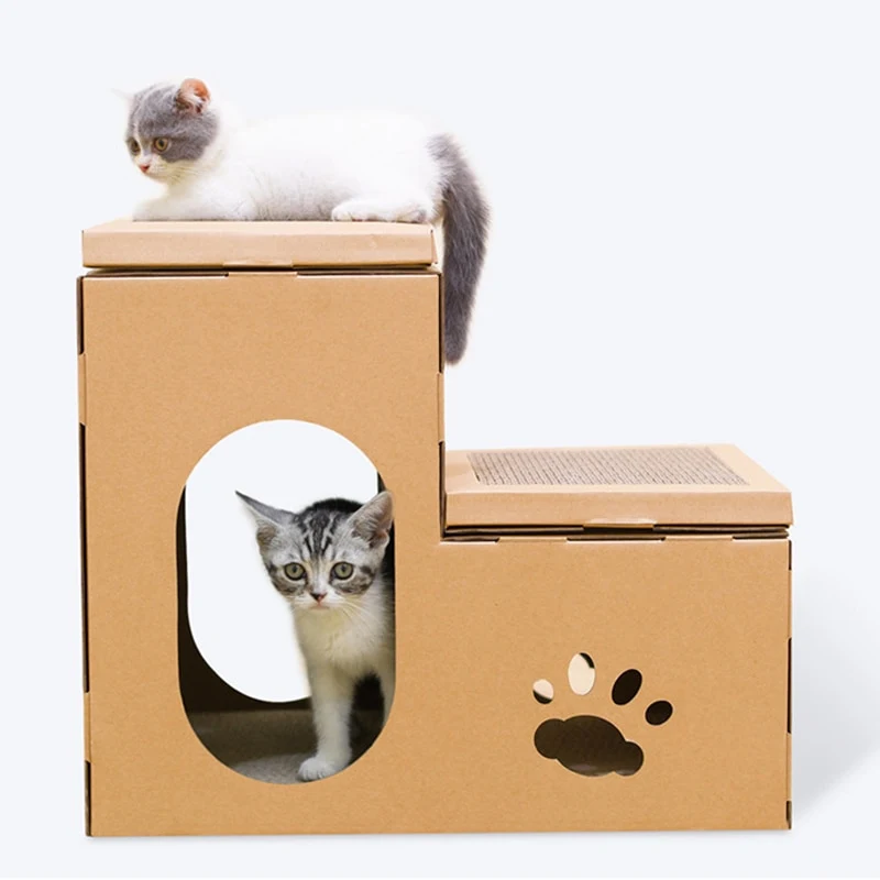 Title 6, Cat House Double Ladder Cat Scratching Post Dis...