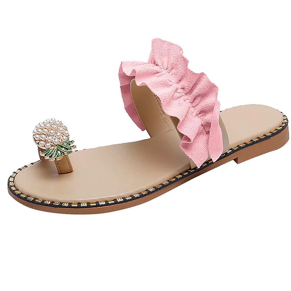 Title 3, Sandalias y zapatillas planas de piña con cordo...