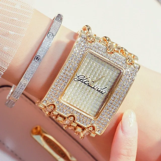 Relógio feminino casual Neue G D Uhr Quartz analógico dourado. Simples e elegante, relógio de quartzo perfeito para uso diário. — foto 4