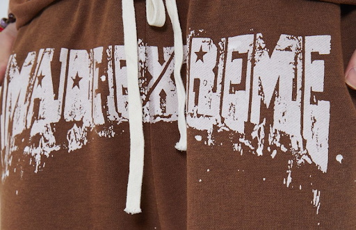 Title 6, Retro Mens Ink Splattered Letter Print Shorts