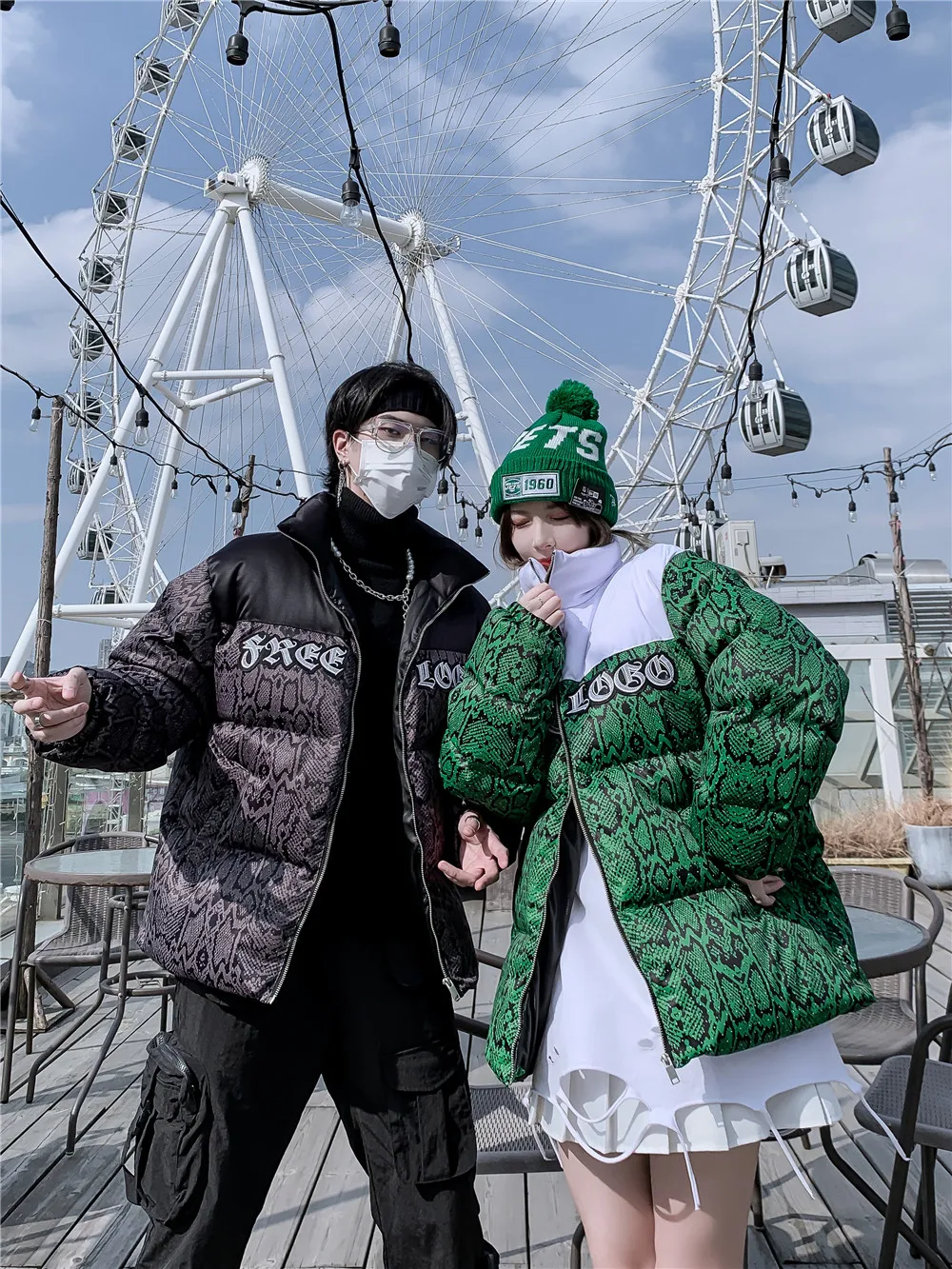 Title 1, Snake print cotton jersey fabric for comfortabl...