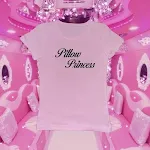 Punk letter print crop top voor dames Korte mouwen Schattige stijl Ideaal voor een trendy en casual look Comfortabel en modieus Perfecte pasvorm — foto 14