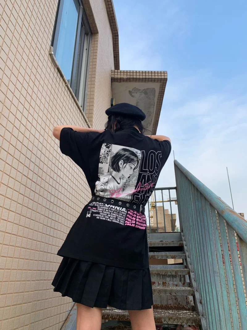 Title 14, Losse boyfriend blouse met anime cartoonprint A...