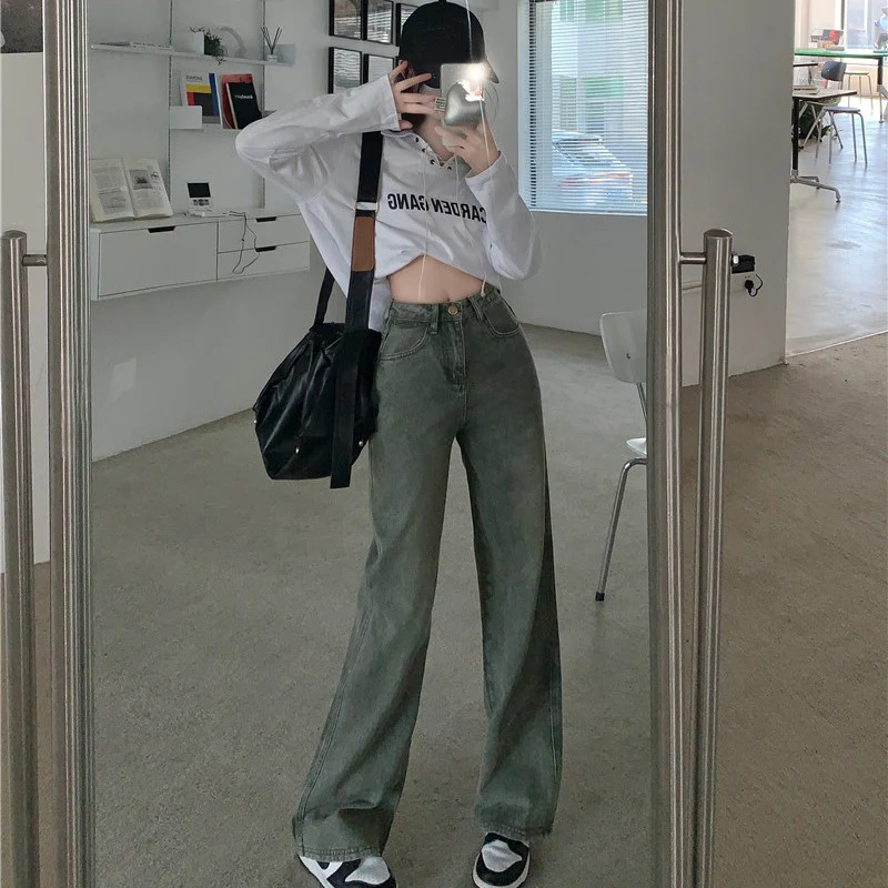 Title 2, High-Waisted Loose DIY Skinny Straight Jeans Cu...