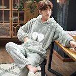 Women's Pajamas Winter Plush Coral Fleece Korean Style Long Sleeves Warm and Cozy Sleepwear Comfortable for Cold Nights — photo 1