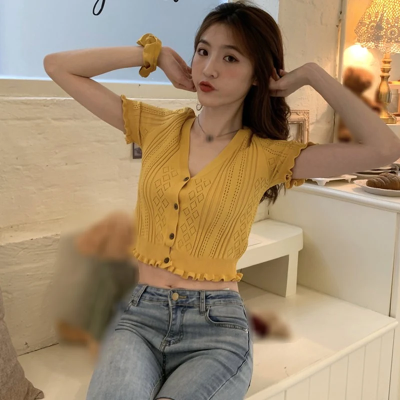 Title 3, New Summer Korean Style Slim Short Top Short Sl...