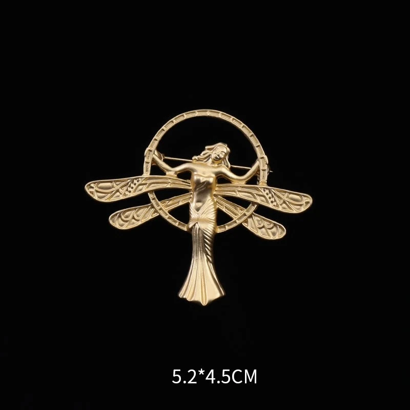 Spilla Angelo Retro Oro Opaco Anima Bella Un accessorio elegante che aggiunge un tocco celeste al tuo stile, perfetto per ogni occasione e outfit. — foto 2