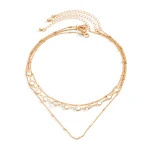 Corrente de clavícula dupla de cristal simples para moda feminina, um acessório versátil e elegante que combina com tudo, valorizando o colo. — foto 4