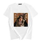 Zomerse parodie-olieverfschilderij T-shirt met ronde hals voor dames — foto 1