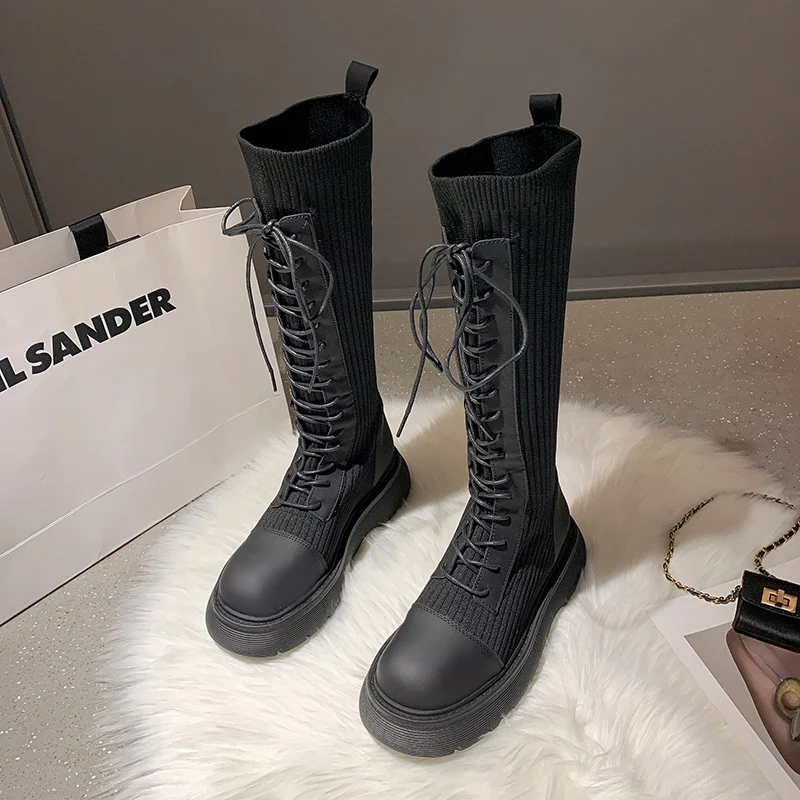 Botas Femininas Até o Joelho Estilo Britânico Trifle, conforto e elegância. Ideais para looks sofisticados, perfeitas para o inverno. — foto 1