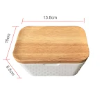 Manteigueira Porcelana Imitação Conservação Frescor Armazenamento Ideal Mantém a Manteiga Fresca e Pronta Para Uso na Cozinha — foto 6