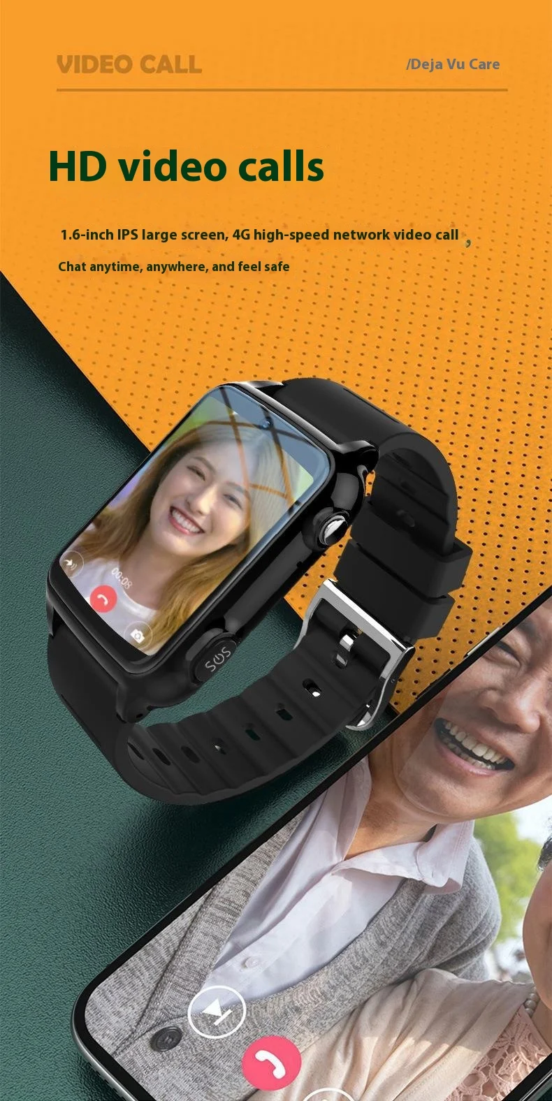 4G Smartwatch voor senioren met positionering, anti-verlies, alle netwerken compatibel, veiligheid en gemoedsrust voor ouderen, eenvoudig in gebruik. — foto 12