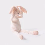 Boneca de Pelúcia Coelho de Pano de Lã para Bebê Companheiro de Sono Fofo Coelho Listrado para Aconchego e Conforto — foto 3