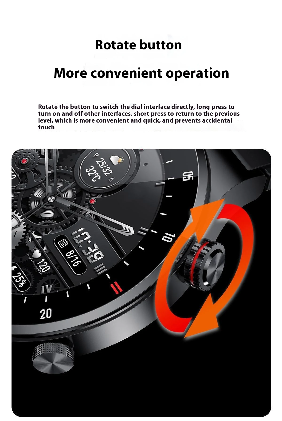 Title 8, Smartwatch de pulseira de silicone versátil par...