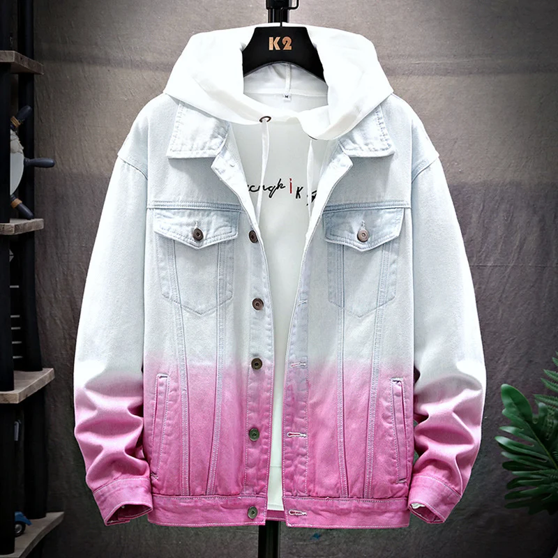 Title 3, Mens Denim Jacket Loose Fit Student Clothes Me...
