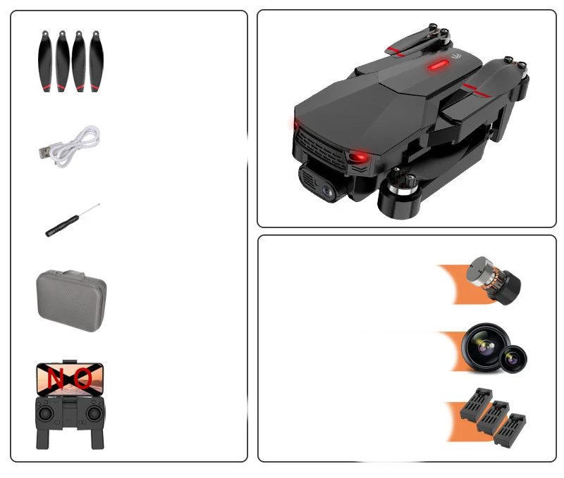 Title 3, Drone com câmera dupla HD e controle remoto