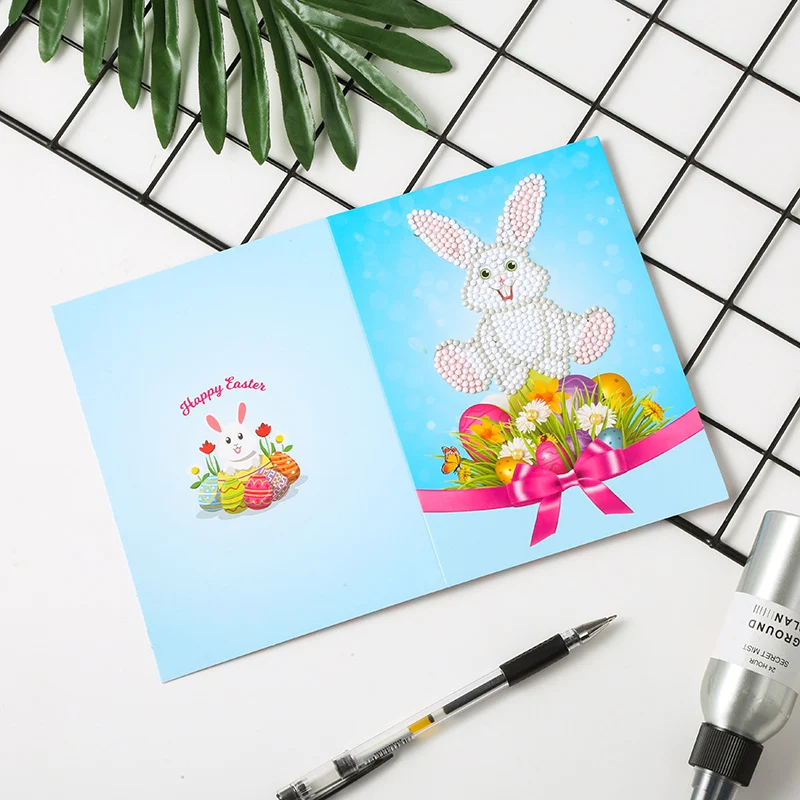 Novo Kit 4 Cartões de Saudação de Pintura Diamante DIY. Crie cartões personalizados com brilho e beleza, uma atividade relaxante e um presente especial. — foto 5