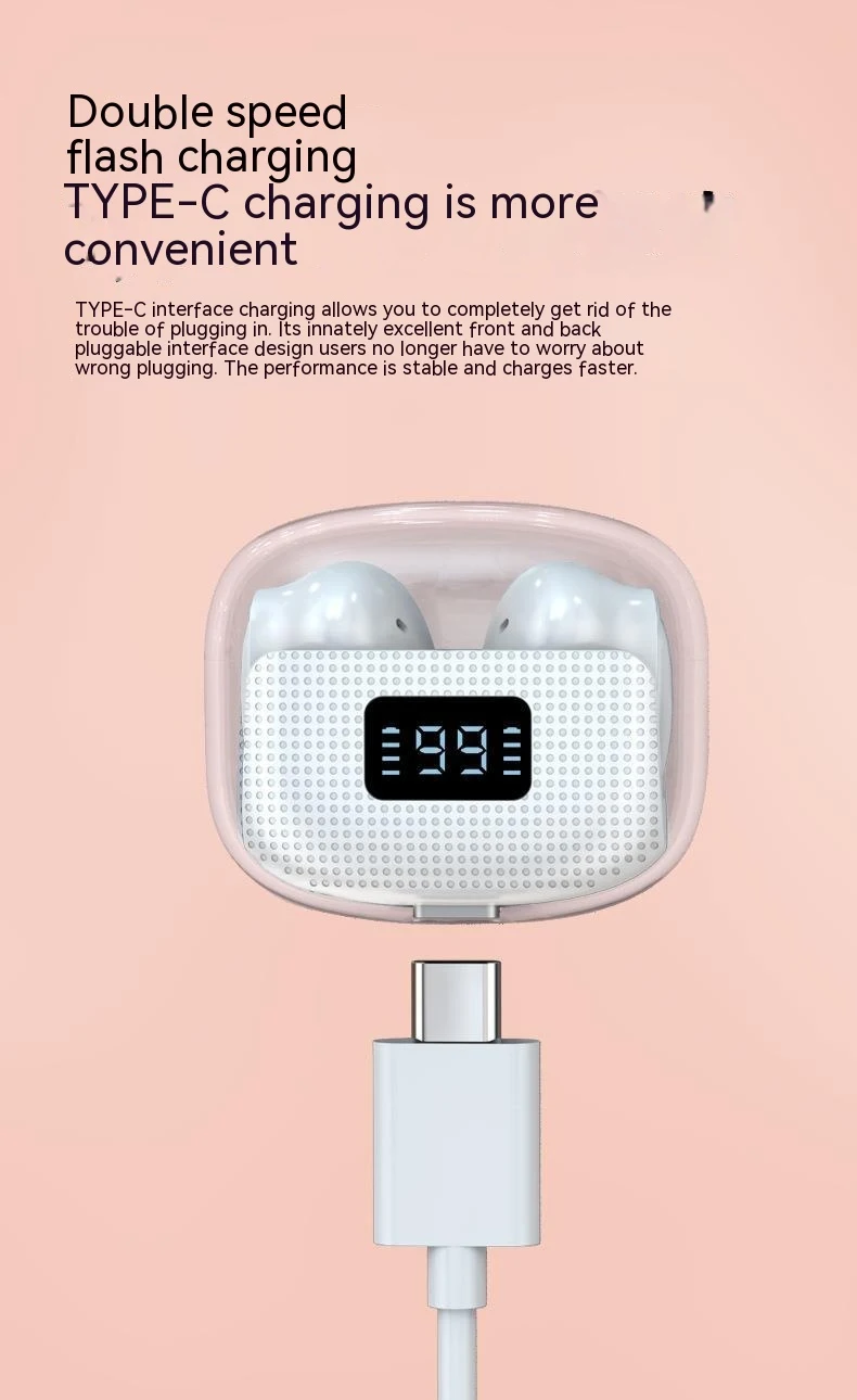 Title 5, Transparent TWS Wireless Space Capsule Half In-...
