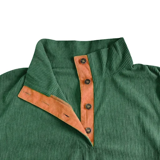 Title 35, Cord-Sweatshirt für Herren mit Stehkragen und l...