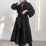 Cappotto in cashmere reversibile da donna, lungo medio, ampio, autunno e inverno. Eleganza e calore avvolgente per la stagione fredda. — foto 4