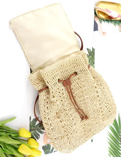 Title 5, Bolsa tecida de moda para compras ou praia, res...